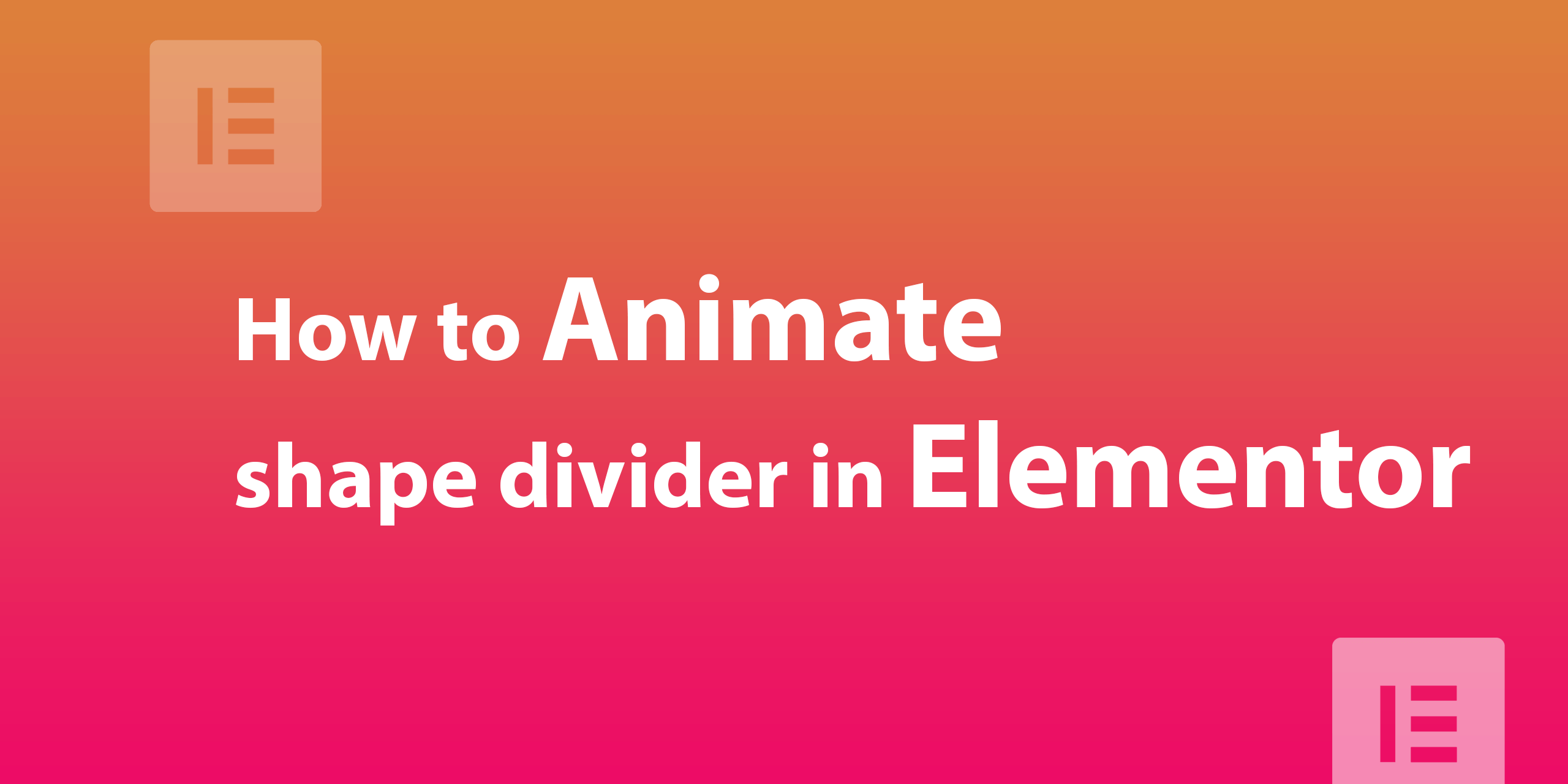 animate shape divider in elementor